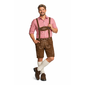 Lederhose Flachau + Trachtenhemd Rood