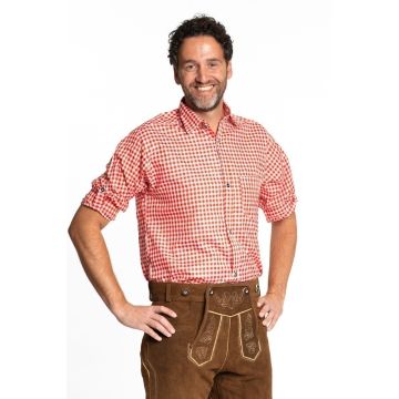 Trachtenhemd Putzbrunn Rood Geblokt