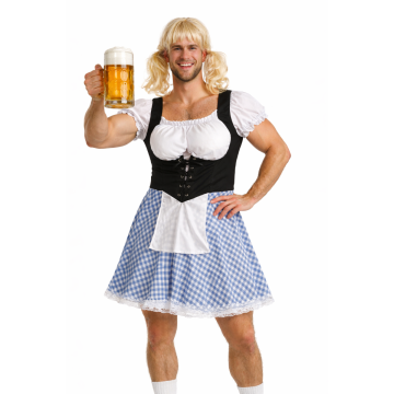 Mannendirndl Der Alpenrocker met Pruik