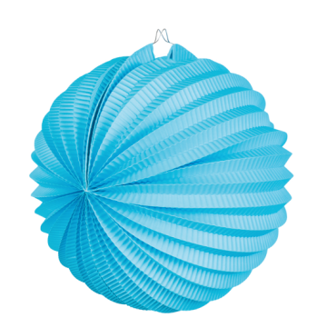 Papieren ballonlampion blauw (23cm)