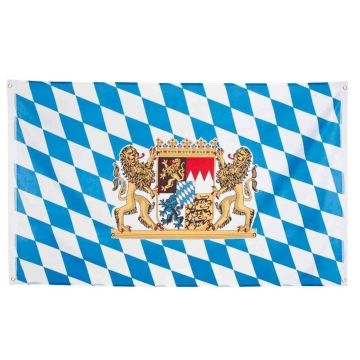 Vlag Deelstaat Bayern (met wapen) (90/150cm)