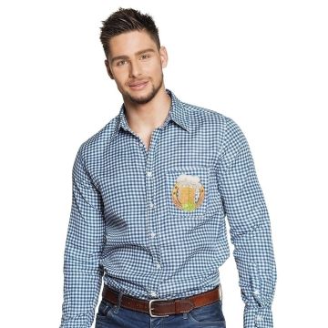Shirt Oktoberfest blauw/wit / M