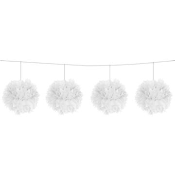 Pompom pendulum wit 12cm/ 3mtr 