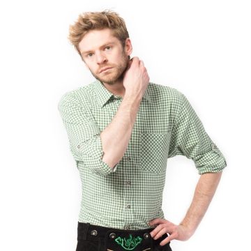 Trachtenhemd Irschenberg Groen Geblokt - Maat 2XL