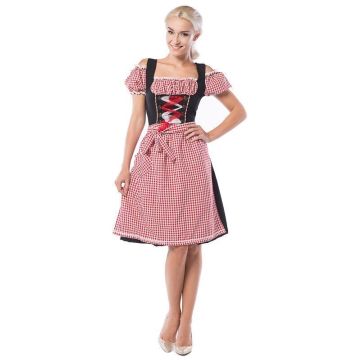 Dirndl Anne-Ruth Rood/Zwart Lang