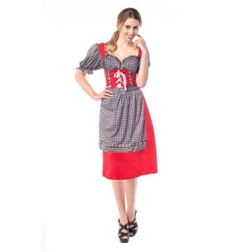 Dirndl Hannah Rood/Zwart
