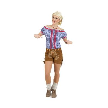 Trachtenbluse Deluxe blauw