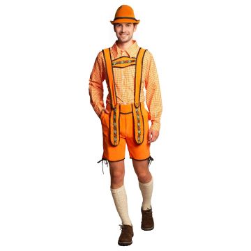 Lederhose Oranje Kort + Blouse Oranje