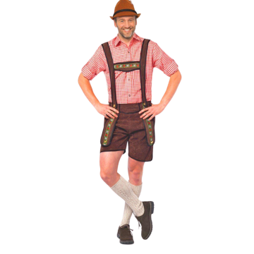 Lederhose Johann Kort Donkerbruin
