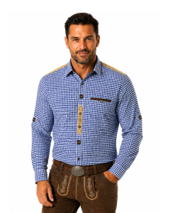 Trachtenhemd Alpenkraft Blauw
