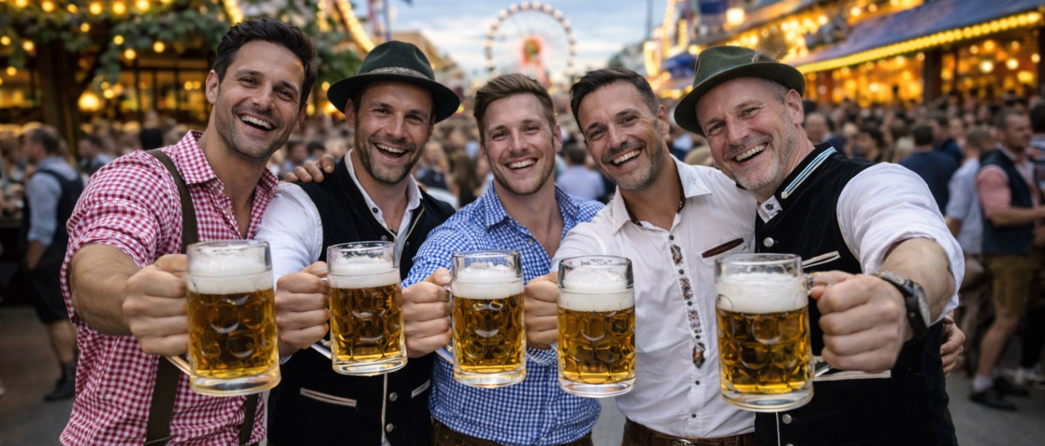 Oktoberfest groep foto mannen