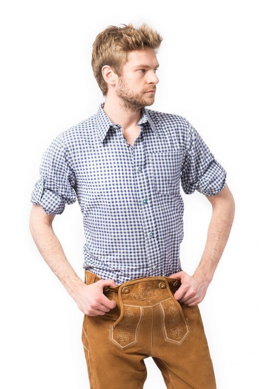 Overhemd Trachtenhemd Putzbrunn (Slim-fit) - Deluxe blauw