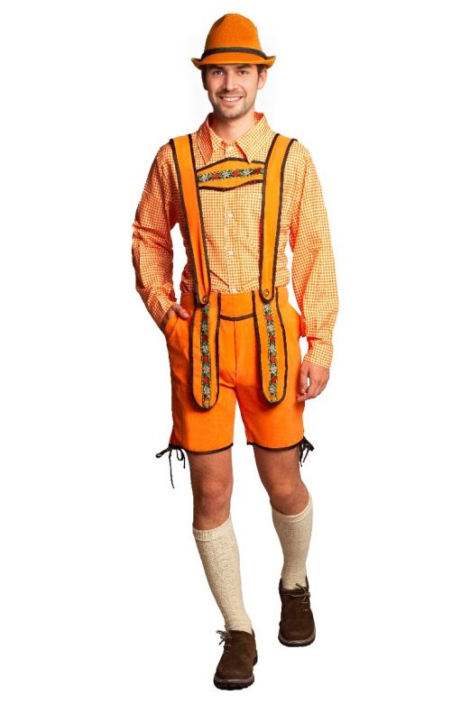 Lederhose Johann kort oranje