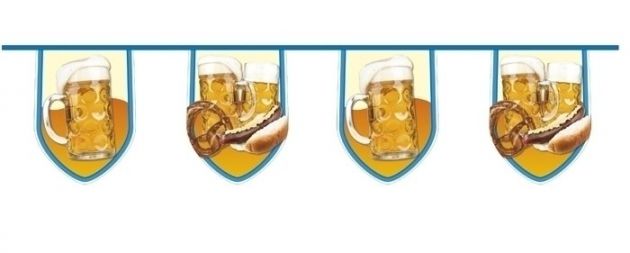 Vlaggenlijn Bier (8m) XXL vlaggetjes: 40x30cm
