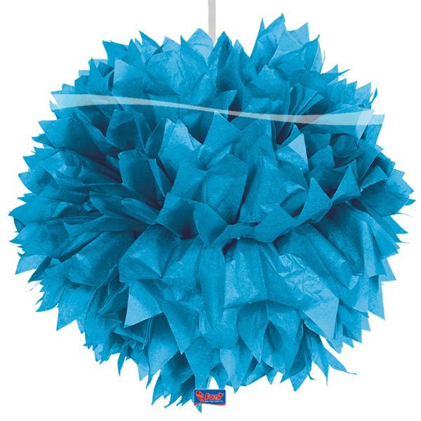 Pompom blauw 30cm