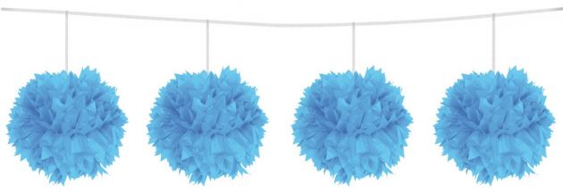 Pompom pendulum Licht blauw 12cm/ 3mtr 