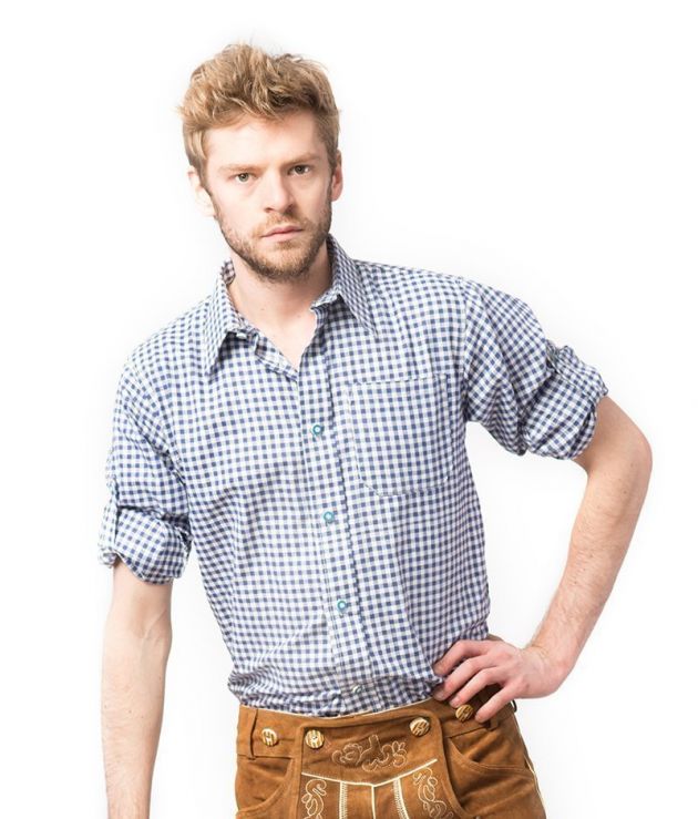 Oktoberfestshirt Polykatoen Deluxe Blauw