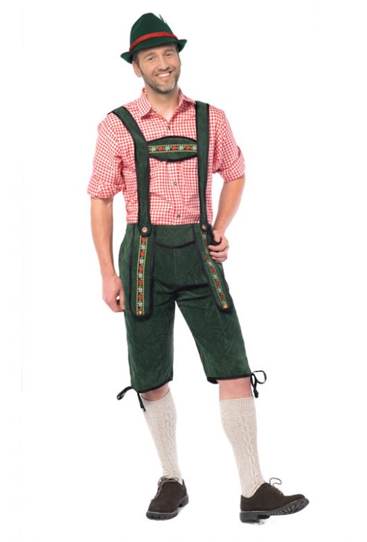 Lederhose Johann Lang Groen  3 delige set