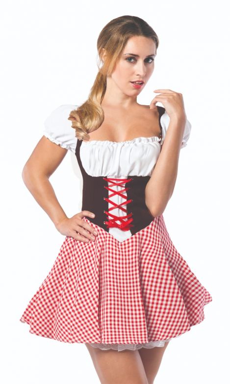 Dirndl Lena Rood/Bruin