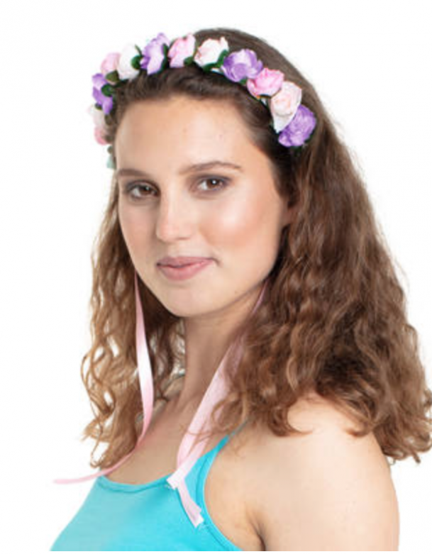 Tiara met Bloemen en Lint